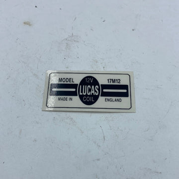 UJ-10 - LUCAS 17M12 12V COIL DECAL 1969/70