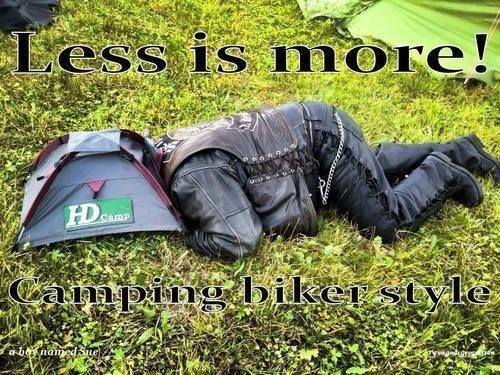 Camping on motorcycles