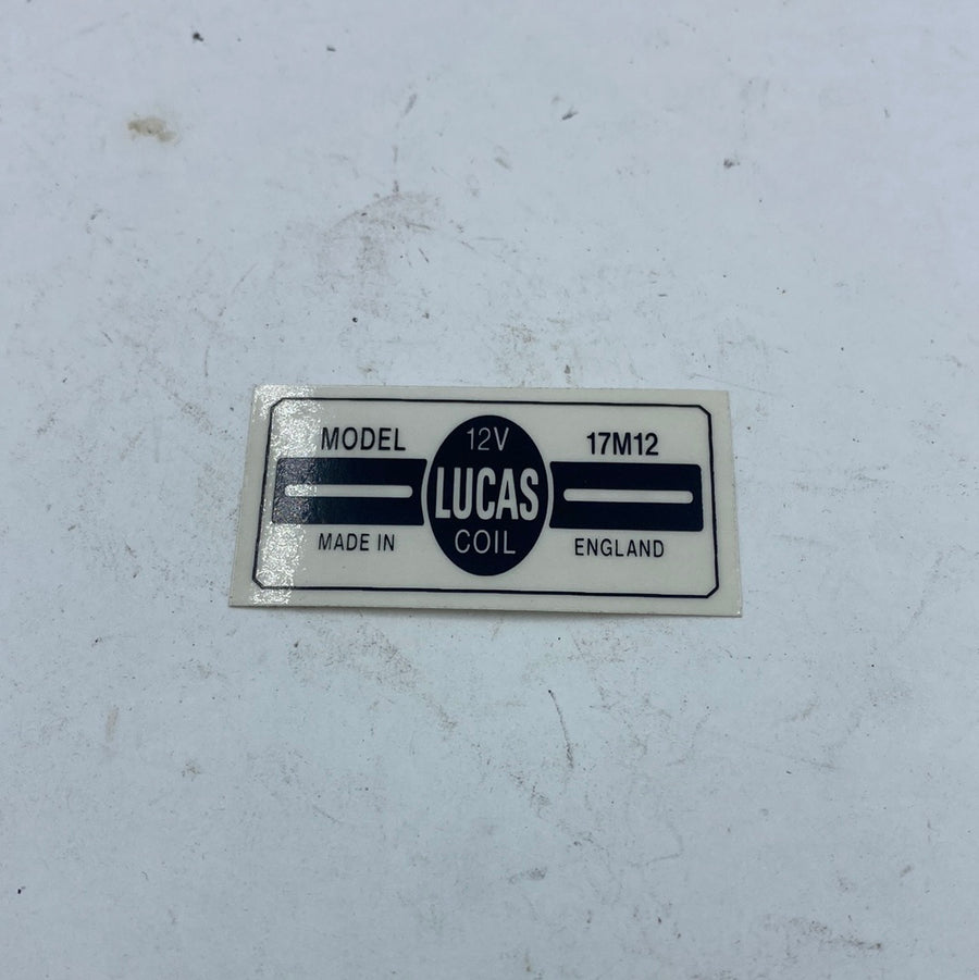 UJ-10 - LUCAS 17M12 12V COIL DECAL 1969/70