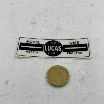 UJ-11 - LUCAS 17M6 6V COIL DECAL 1963/66